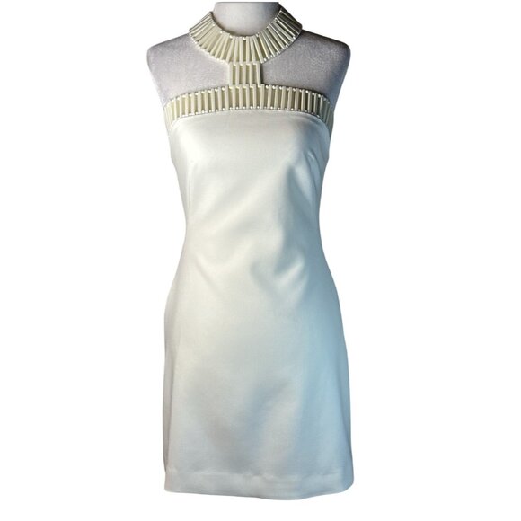 CULT GAIA Serafina Dress in Off White 0 New Womens Mini Halter Beaded - Picture 4 of 15